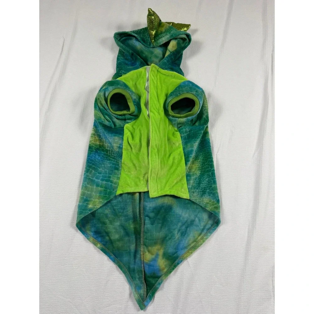 Woof Pet Dinosaur Costume Green Blue Scales Metallic Spikes XL Halloween